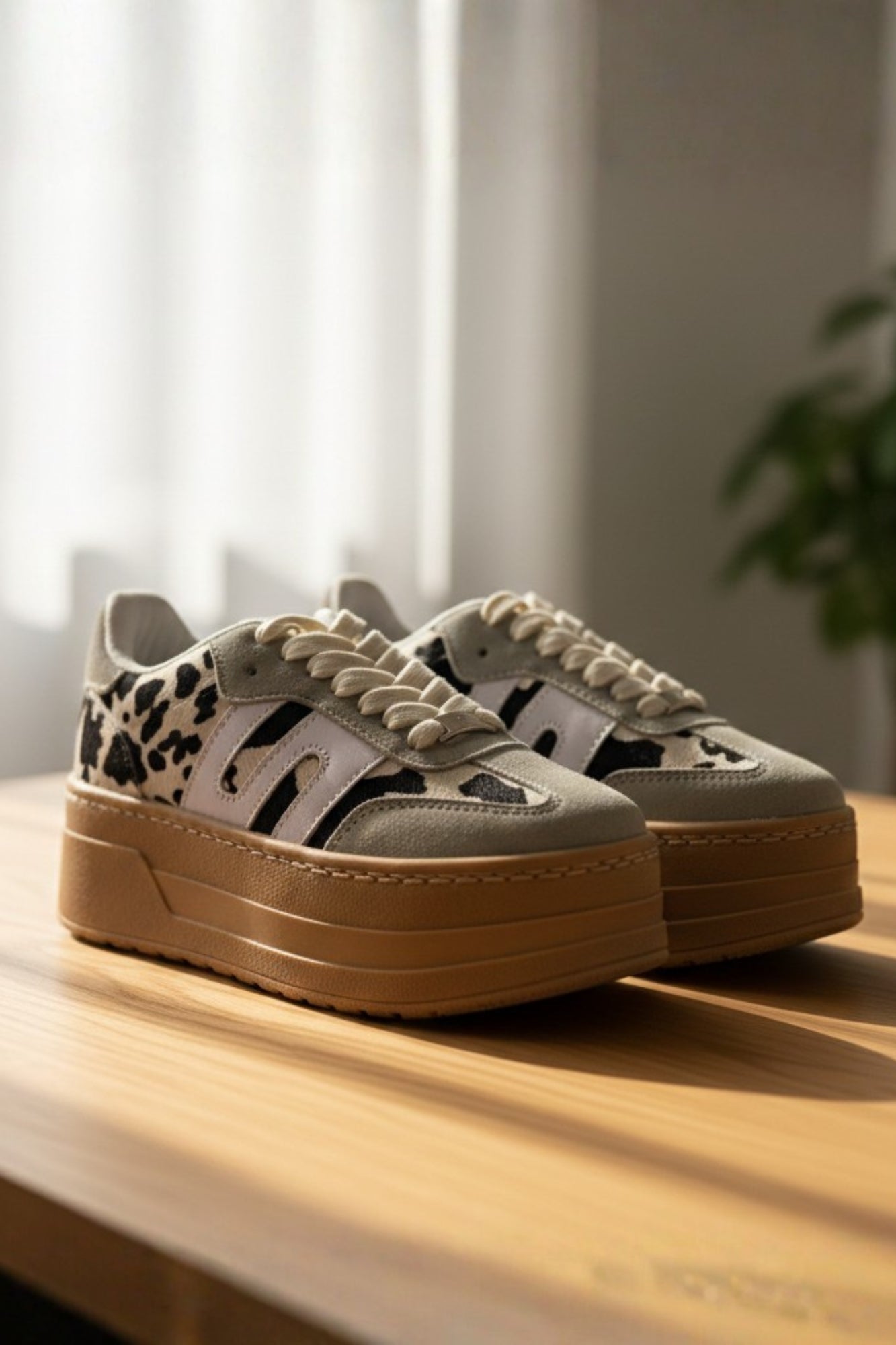 SAM SNEAKERS - GREY ANIMAL PRINT