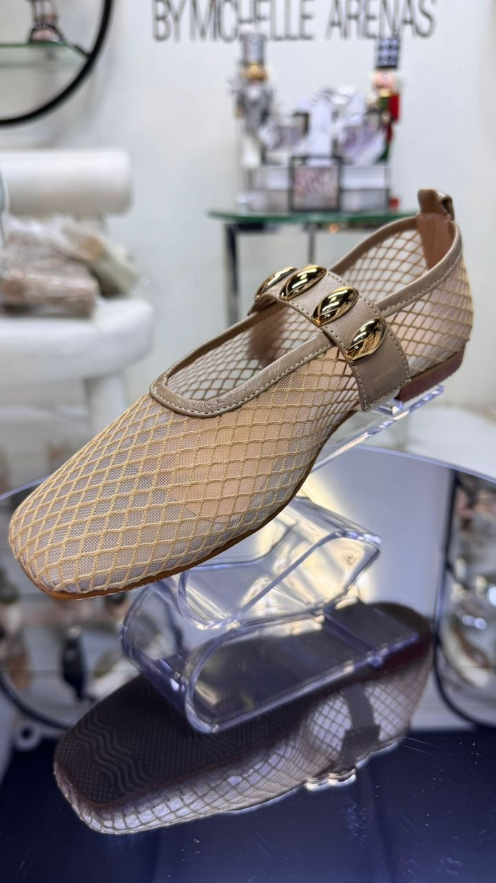 BALETA MESH FLATS - NUDE