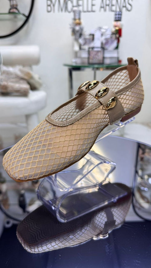 BALETA MESH FLATS - NUDE